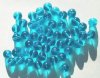 25 8mm Round Transparent Aqua Glass Beads